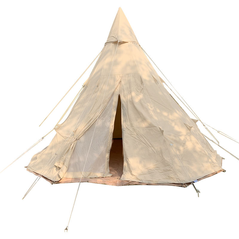 4 meter enkelt stang Tipi Family Camping Canvas telt