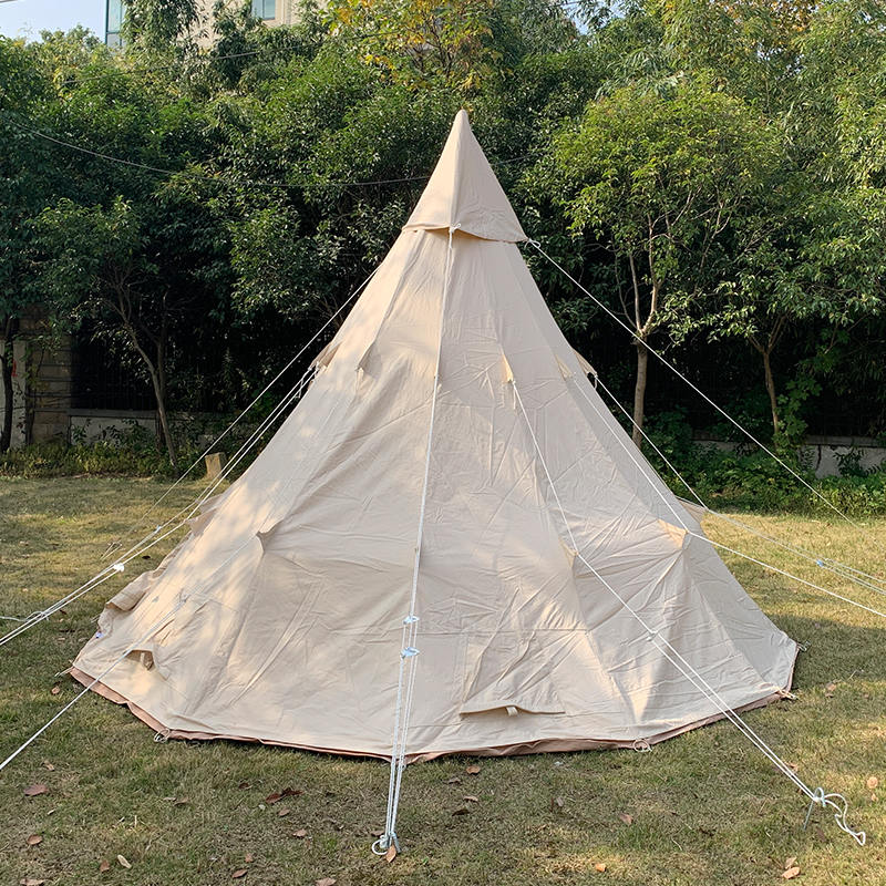 4 meter enkelt stang Tipi Family Camping Canvas telt