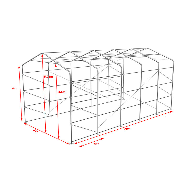 5X10 4m Sidehøjde Udendørs Lager Opbevaring Telt Fleksibel Stor Garage