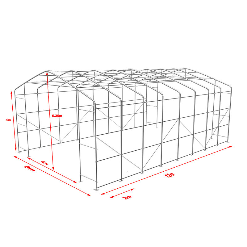 8X12 4m Sidehøjde UV-bestandig Lagerskyggetelt Sun Shelter