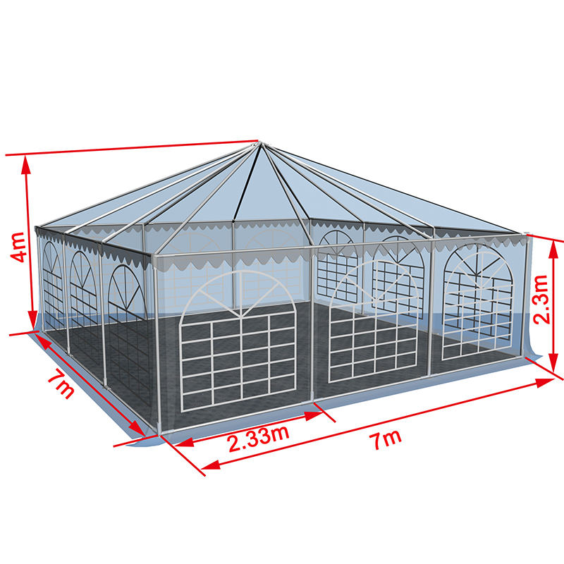 7x7-2,3m Heavy Duty Gazebo Pagoda Marquee bærbart pavillontelt