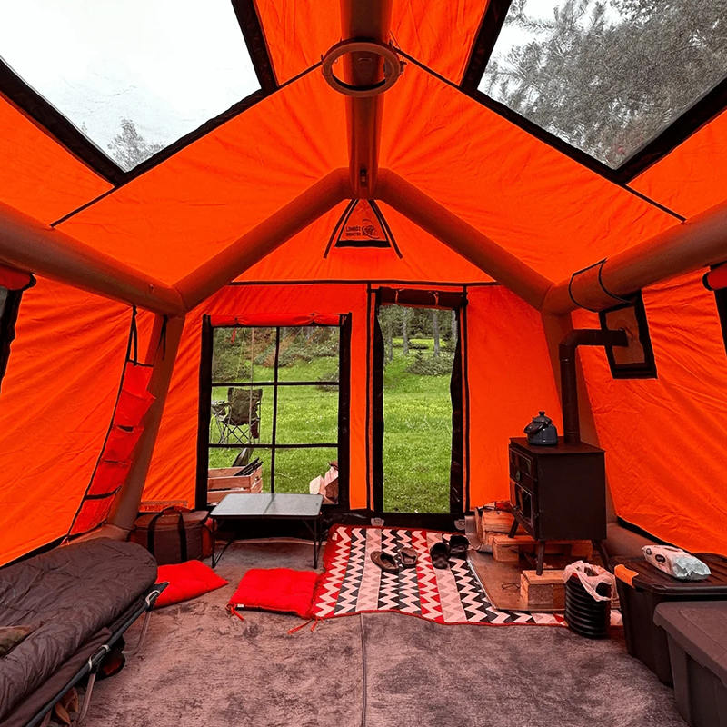 Fire-sæson Glamour Brandsikkert og antibakterielt oppusteligt campingtelt til 8-10 personer