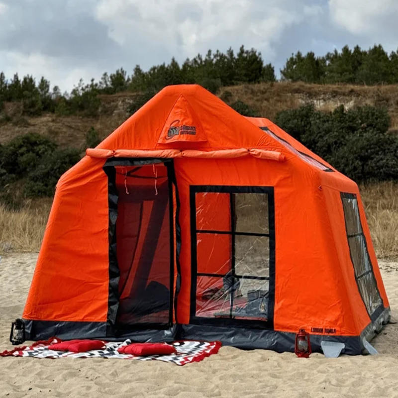 Fire-sæson Glamour Brandsikkert og antibakterielt oppusteligt campingtelt til 8-10 personer